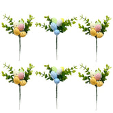 Colorful Painting Easter Egg Tree Branches Artificial Flowers Plants Hanging Ornament